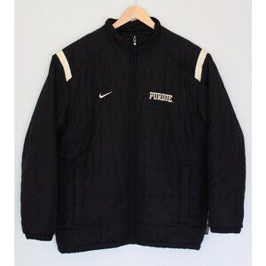 NIKE Purdue Team Puffer Jacket Black & Gold, Men's Size L Large